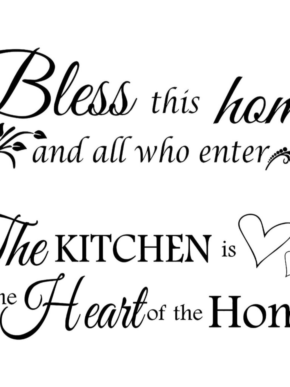2 Sheets Bless This Home Wall Decor Decals Kitchen Quote Stickers All Who Enter